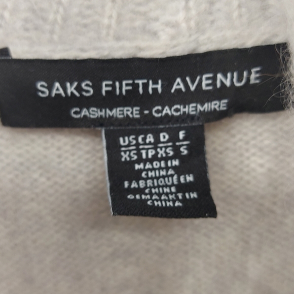 Saks Fifth Avenue Cashmere Cardigan Gray Size xs - Picture 3 of 4